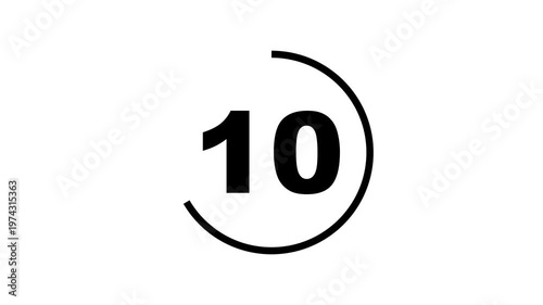 Circle countdown timer 15 seconds animation from 15 to 0 seconds, 15 Seconds countdown timer, Countdown timer, circle countdown animation for special deal Promotions. 4K video