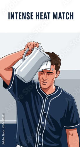 Athlete Battling Extreme Summer Heat During Intense Sporting Competition