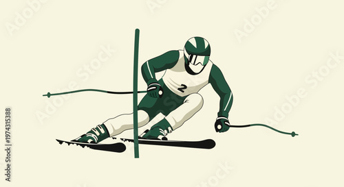 Athlete Carves Through Slalom Course With Speed And Agility