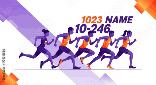 Athletes Competing In A Race Vector Graphic Illustration Sport Competition