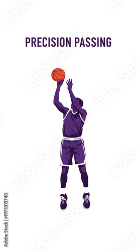 Athletic Basketball Player Demonstrates Precise Passing Skills During Game