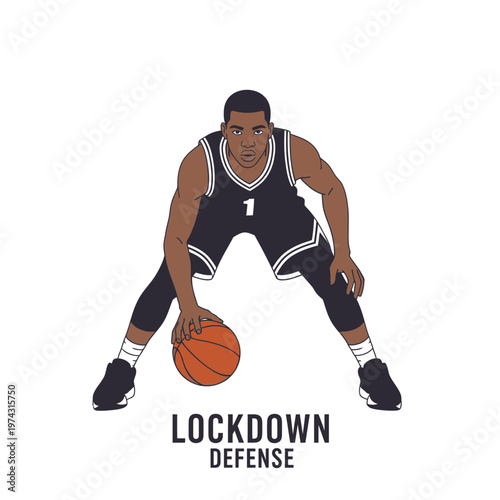 Athletic Basketball Player Executing Dribbling Maneuvers With Intense Focus