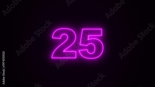 30 Second Countdown Neon blue Light Animation in 4K. Neon countdown timer from 30 to 0 seconds on black Solid Background. Neon Circle countdown timer animation from 30 to 0 second animation.