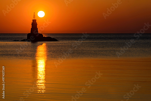 lighthouse at sunset