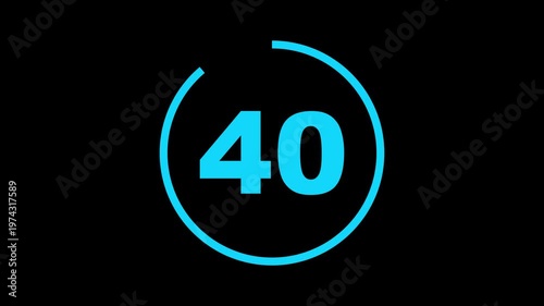 Circle countdown timer 45 seconds animation from 45 to 0 seconds, 45 Seconds countdown timer, Countdown timer, circle countdown animation for special deal Promotions. 4K video
