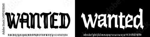 Wanted Font,Rough horror brush font with sharp strokes, perfect for Halloween posters, horror titles, and dark themed designs.handwritten vector illustration 