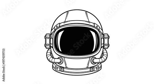 Astronaut helmet space suit illustration.