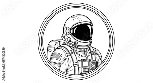 Astronaut in a space suit helmet.