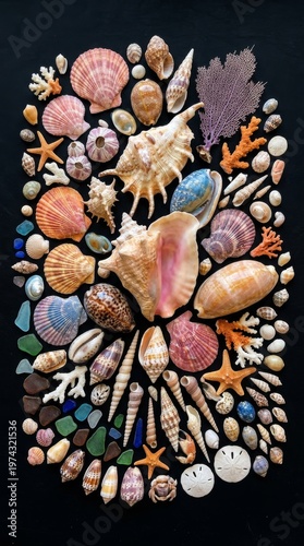 Seashells and Marine Treasures Flat Lay