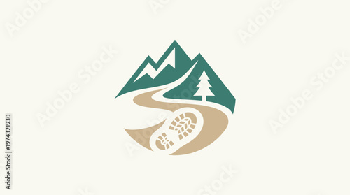 Minimalist Outdoor Hiking Logo Design