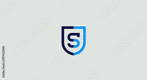 Elegant Blue Shield Logo with the Letter S for Security.