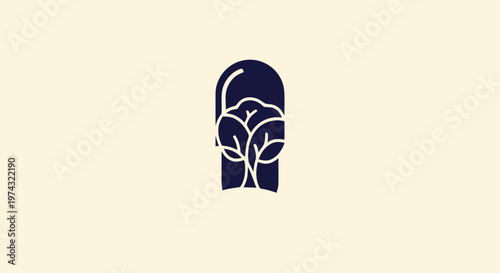 Elegant Botanical Logo Design Featuring Leaves and Curved Lines.