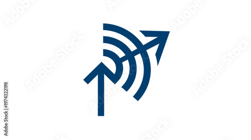 Abstract Arrow And Radio Wave Symbol
