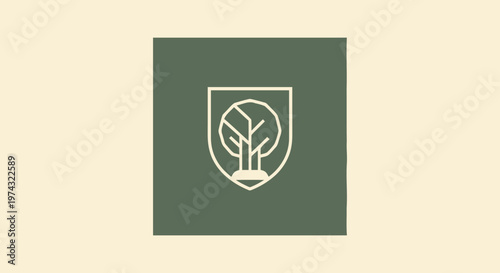 Elegant Tree Logo Design on Green Background for Business.