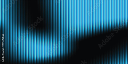 Minimalist vertical blue lines glow softly against dark backdrop, simple clean glowing line pattern, graphic illustration art