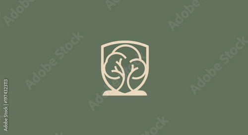 Elegant Tree Logo Design on Green Background for Business.