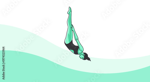 Athletic Diver Executes Graceful Plunge Into Aquamarine Waters