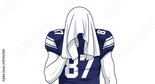 Athletic Figure Covered With Towel Showing Determination And Grit