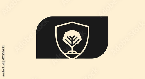 Elegant Tree Shield Logo Design for Environmental Protection.