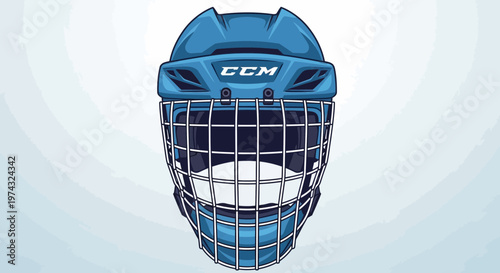 Athletic Protective Headgear For Ice Hockey Sports Equipment Icon