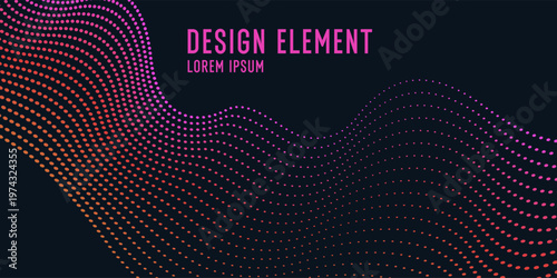 Bright poster with dynamic waves. Vector illustration	