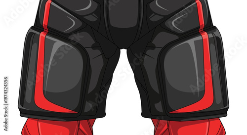 Athletic Protective Padded Pants For Sportswear Vector Graphic