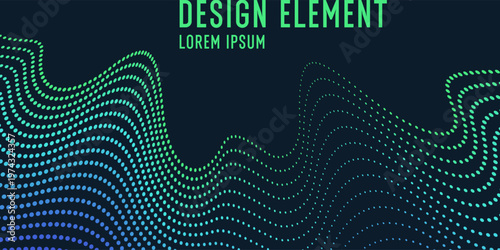 Bright poster with dynamic waves. Vector illustration	