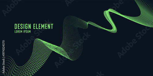 Bright poster with dynamic waves. Vector illustration	