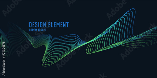 Bright poster with dynamic waves. Vector illustration	