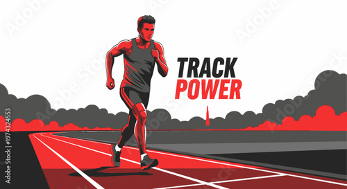 Athletic Runner Demonstrating Peak Performance On A Vivid Track