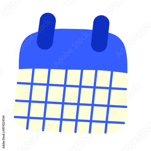 Simple Blue Calendar Icon for Event Planning and Schedule Illustration