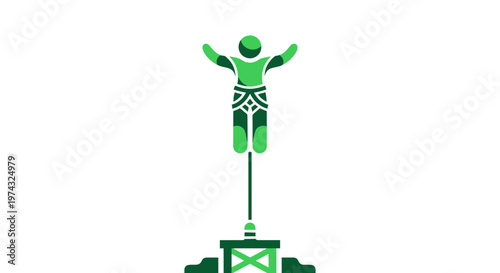 Balancing Act Of Skillful Acrobat Defying Gravity On A Tall Pole