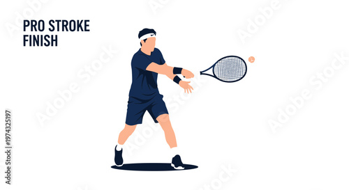 Athletic Tennis Player Executing A Professional Stroke And Capturing The Ball