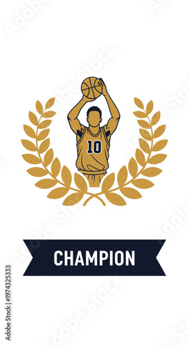 Basketball Champion Award Laurel Wreath Celebration Victory