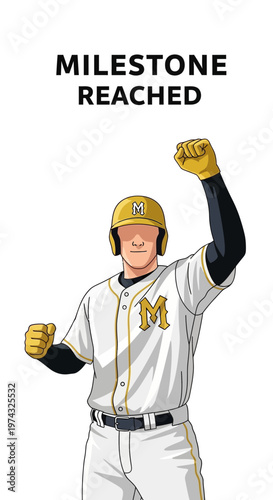 Baseball Player Celebrates Milestone Achievement Victory Triumph In Sports