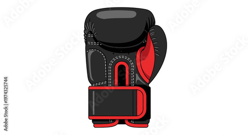 Bold Boxing Glove Illustration With Striking Red Accents For Combat Sports