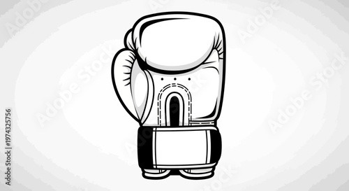 Bold Boxing Glove Illustration In Black And White