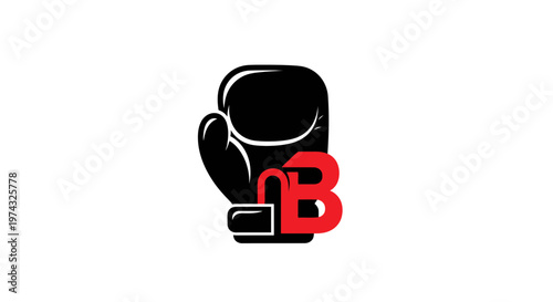 Bold Boxing Glove Logo Design With Letter B Accent