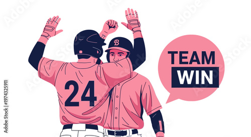 Baseball Players Celebrate A Victorious Team Win With High Fives