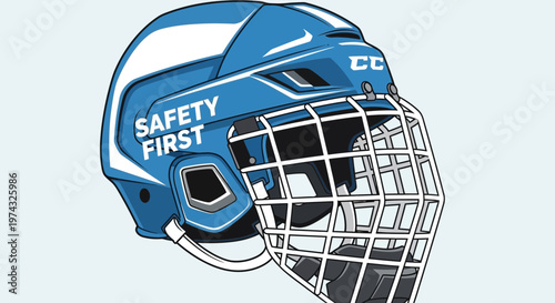 Bold Hockey Helmet Emblem Promotes Safety First