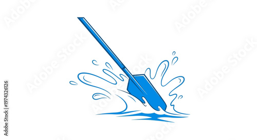 Blue Oar Splashing Through Water Creates Dynamic Motion Graphics