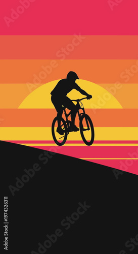 Breathtaking Sunset Mountain Biking Silhouette Adventure