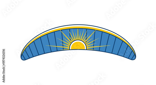 Bright Horizon Paraglider Symbol Abstract Artistic Element