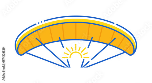 Bright Horizon Paragliding Adventure Graphic Illustration