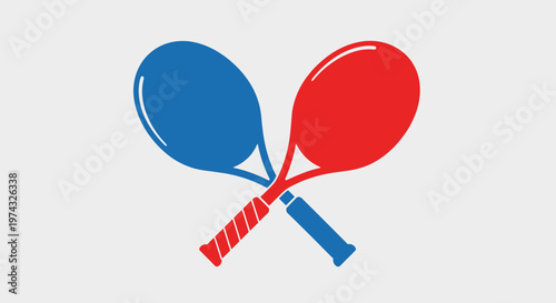 Boldly Contrasting Tennis Rackets Emblematic Of Competition And Sport