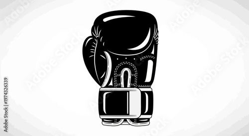 Bold Black Boxing Glove Icon Graphic Element For Combat Sports