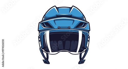 Bold Blue Hockey Helmet With Transparent Visor