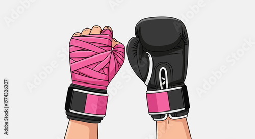 Boxing And Muay Thai Gloves Preparation For Fight Sport