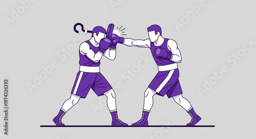 Boxer Training With Question Mark Confusion During Punch Practice