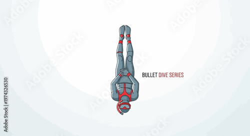 Bullet Dive Series Extreme Water Sport Athlete Illustration